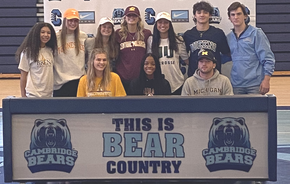 Cambridge Athletes Sign NCAA National Letters of Intent, Wednesday, Nov. 9th
