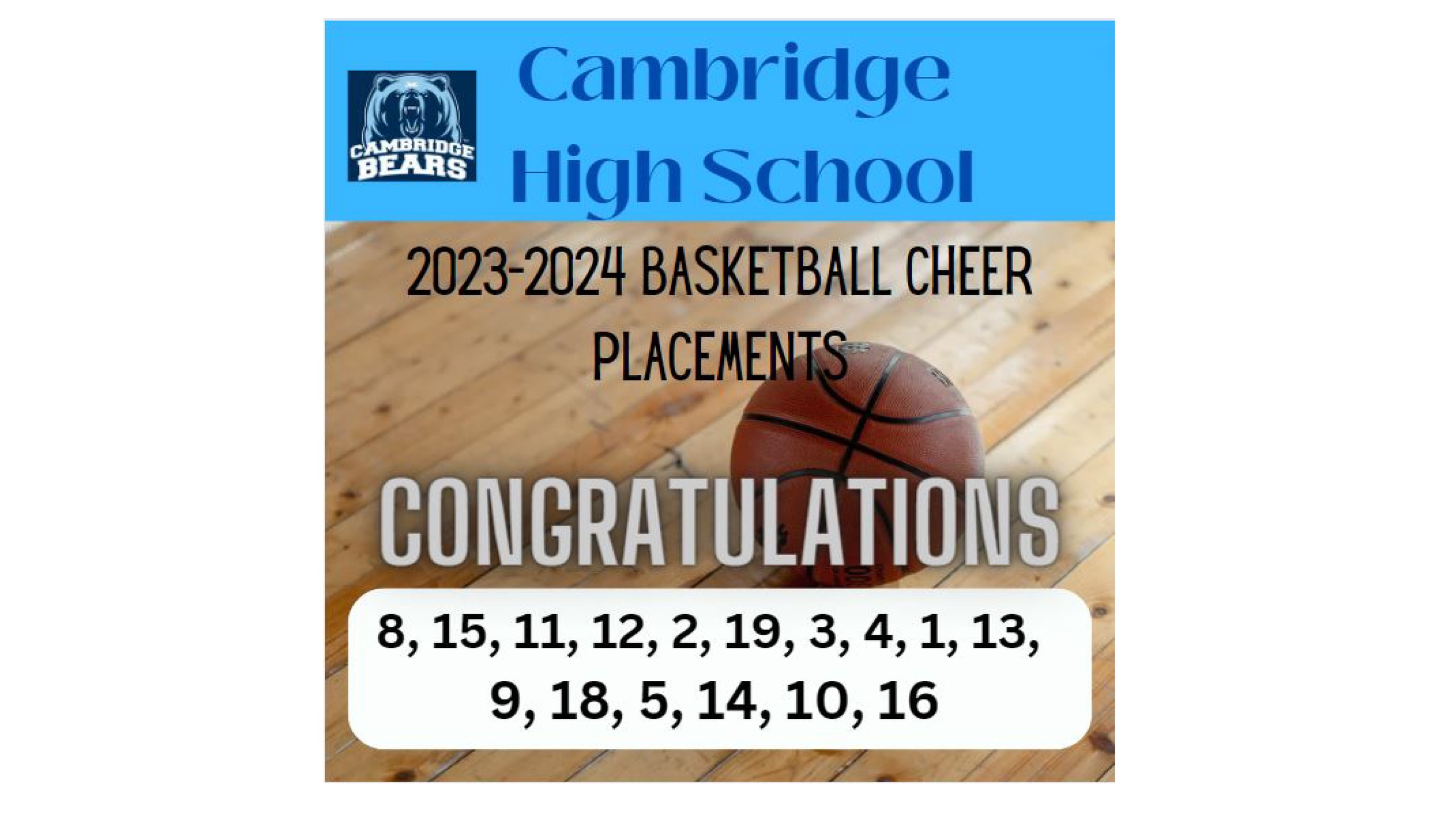 2023-24 Basketball Cheer Tryout Results!