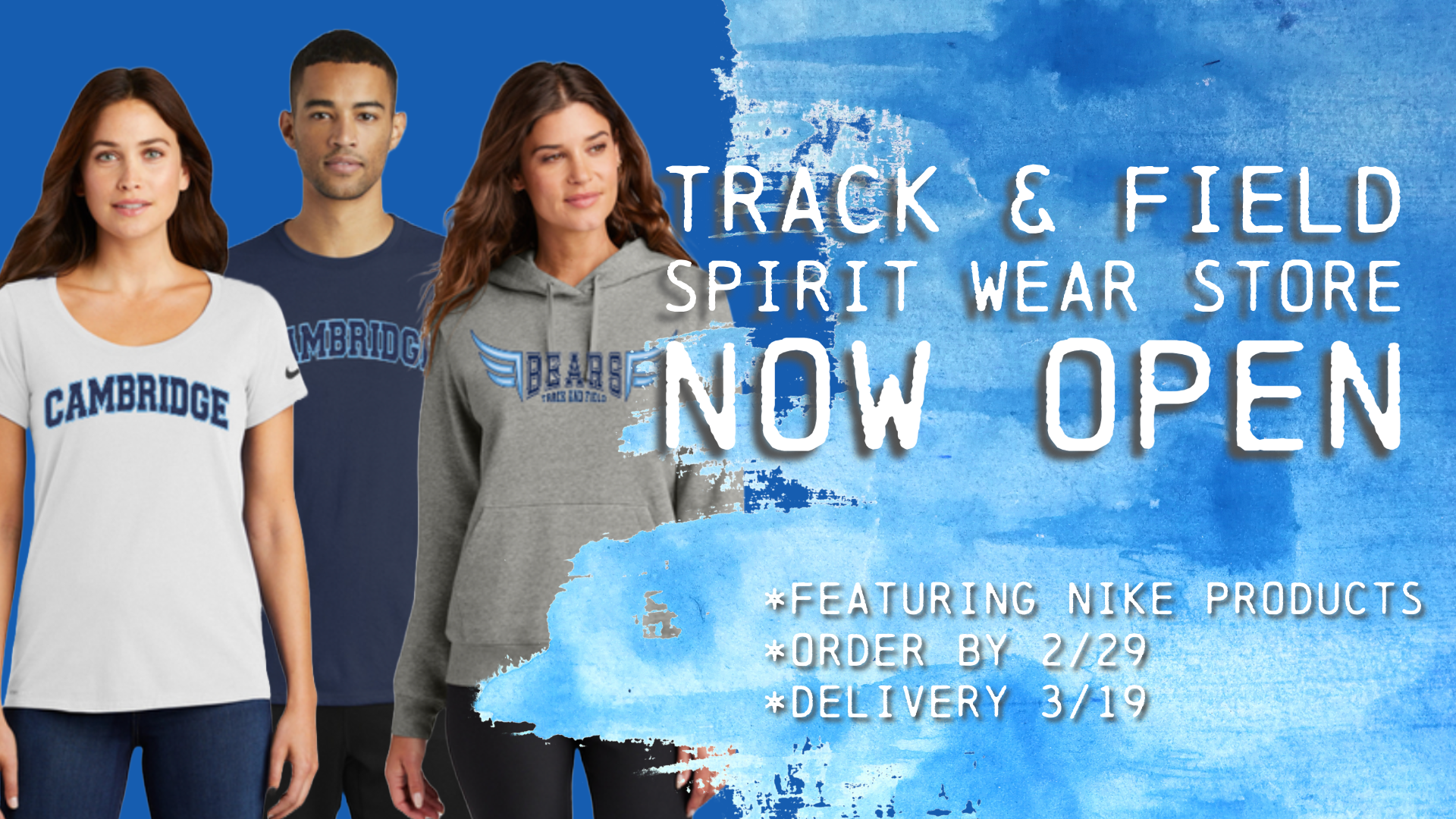 Track and Field Spirit Wear Store NOW OPEN.