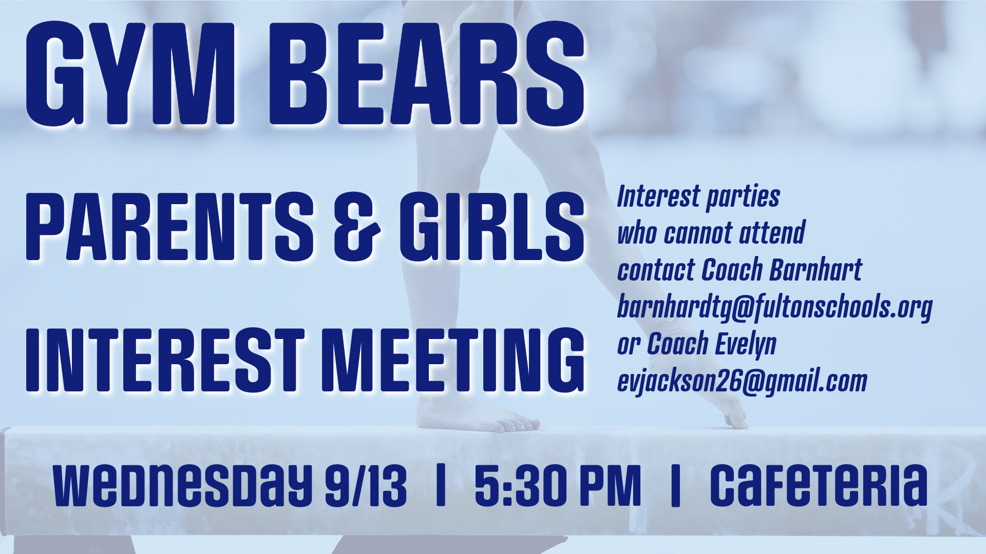 Parent and Girls Interest Meeting Wednesday 9/13